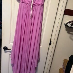 David's Bridal Strapless Gown in Soft Pink